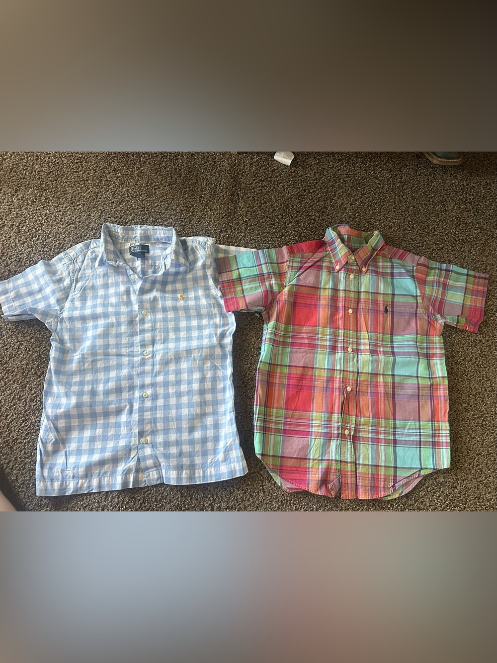 Polo by Ralph Lauren Boys Light Blue Gingham & Multicolor Plaid Button Shirts